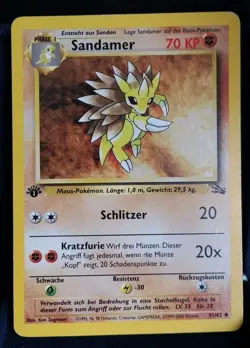 Pokemon TCG Sandamer 41/62 1st Edition Fossil Set Deutsch Excellent - Image 1