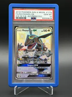 2018 POKEMON SUN & MOON CELESTIAL STORM #177A FULL ART/RAYQUAZA GX PSA 10 - Image 1