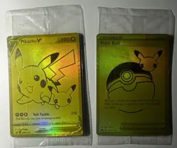 Pokemon Celebrations Pikachu V & PokeBall Gold Promos SEALED SWSH 145 & SWSH 146 - Image 1