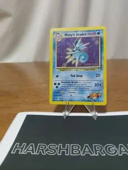 Pokemon TCG Misty's Seadra Holo Rare Gym Heroes Prerelease 9/132 - Image 1