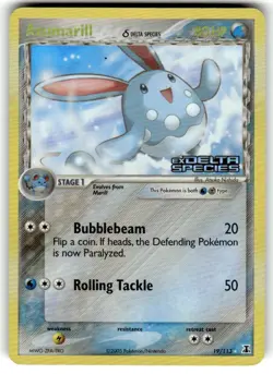 Pokemon TCG 2005 EX Delta Species Azumarill 19/113 Stamped Reverse Holo LP - Image 1