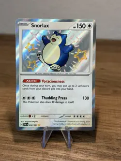 Pokemon TCG Snorlax 202/091 Shiny Holo Rare - Image 1