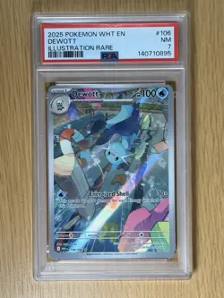 PSA 7 Dewott #106 Illustration Rare 2025 Pokemon WHT Holo - Image 1