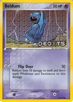 Beldum 55/107 Common Deoxys Pokemon Reverse Holo Moderately Played - Image 1