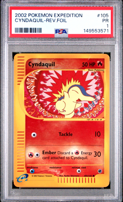 POP 1 PSA 1 PR 2002 Expedition Cyndaquil REVERSE Holo Foil 105/165 WOTC Pokemon - Image 1