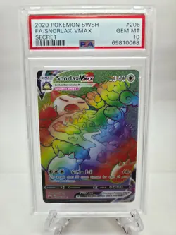 2020 POKEMON SWORD & SHIELD SECRET #206 FULL ART/SNORLAX VMAX PSA 10 - Image 1