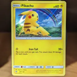 Pikachu 28/73 LP/NM Promo Water Web Holo Shining Legends SM Pokemon Card rainbow - Image 1