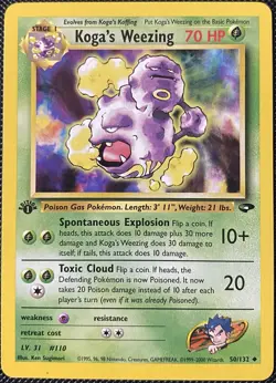 Koga's Weezing 50/132 Gym Challenge Regular 1st Edition - Pokemon Card - Image 1