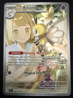 Pokemon Lillie's Ribombee 164/159 Illustration Rare - Journey Together NM - Image 1