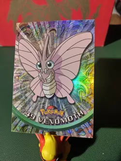 Venomoth #49 Holo Pokemon Topps Series 1 Card (Black Label) Mp - Image 1
