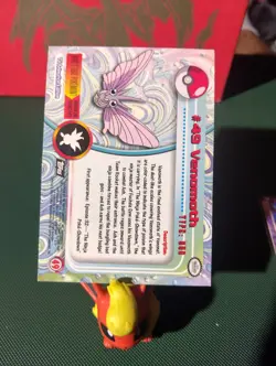 Venomoth #49 Holo Pokemon Topps Series 1 Card (Black Label) Mp - Image 2