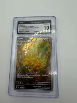 2023 POKEMON JAPANESE RULER OF THE BLACK FLAME ART RARE #110 NINETALES CGC 10 - Image 1