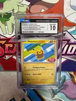 CGC 10 Pikachu in Batik Shirt 155/SV-P Indonesian - Pokemon TCG - SHIPS FAST - Image 1