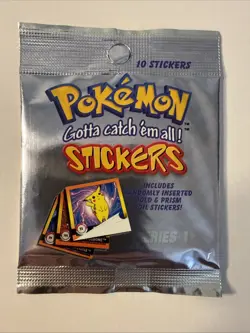 1999 Pokemon Series 1 Sticker FACTORY SEALED PACK - Image 1