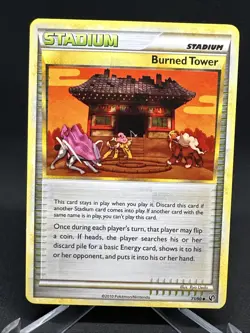 Burned Tower Stadium Trainer Pokemon HeartGold & SoulSilver Undaunted #71 2010 - Image 2