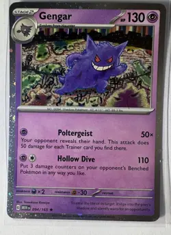 Pokemon Gengar 094/165 Holo Rare 130 HP Stage 2 SV: Scarlet & Violet 151 - Image 1