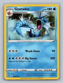 Gyarados 040/192 Holo Rare Rebel Clash Pokemon NM - Image 1