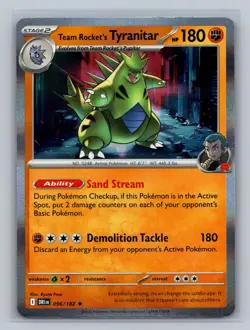 Team Rocket's Tyranitar 096/182 Rare Destined Rivals Pokemon Holo NM - Image 1