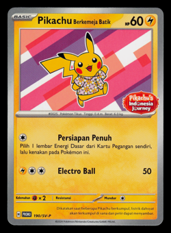 LP - Pokemon Pikachu Berkemeja Batik 190/SV-P Indonesia Journey Sealed Promo - Image 1