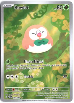 Rowlet 090/088 Holo Illustration Rare Perfect Order Pokemon - Image 1