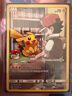 Pokemon TCG Sun & Moon Cosmic Eclipse Pikachu Card 241/236 Secret Rare Holo - Image 1