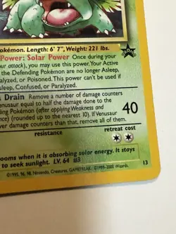 Pokemon Venusaur Wotc Promo Holo Rare 13/53 100 HP Stage 2 1999 English Card - Image 4