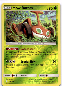 Pokemon TCG Mow Rotom 14/156 Ultra Prism Reverse Holo Rare Lightly Played - Image 1