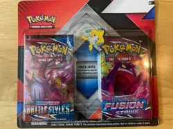 Pokemon TCG 2 Pack Fusion Strike & Battle Styles Blister Pack Jirashi Pin new - Image 1