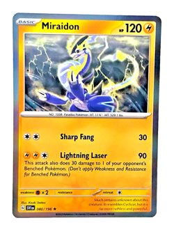 Miraidon 121/162 Temporal Forces & Miraidon 80/198 Scarlet Violet Holo R Pokemon - Image 3