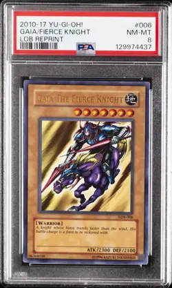 YU-GI-OH! LEGEND OF BLUE EYES WHITE DRAGON REPRINT GAIA THE FIERCE KNIGHT PSA 8 - Image 1