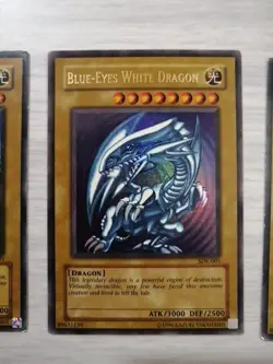 3x Blue Eyes White Dragon Yu-gi-oh Played Condition - Image 3
