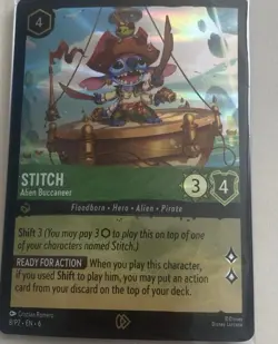 Stitch Alien Buccaneer Disney Lorcana FOIL Promo Sealed Azurite Sea Collectors - Image 1