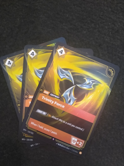 3X - TRINITY FORCE 115/221 RIFTBOUND - SPIRITFORGED FOIL ENGLISH CARD - Image 1