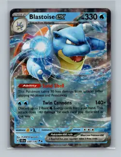 Blastoise ex 030/142 Stellar Crown (SCR) NM Double Rare Pokemon Card - Image 1