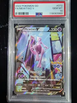 Pokemon TCG Mewtwo v Full Art Alternate Art Rare Holo Card 072/078 Pokemon Go - Image 1