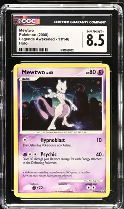 CGC 8.5 NM/MINT+ Mewtwo 11/146 Holo Legends Awakened Pokemon Card - Image 1