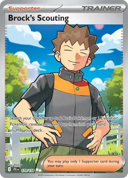 Brock's Scouting 179/159 - Secret Rare Full Art Pokemon Card - NM - Image 1