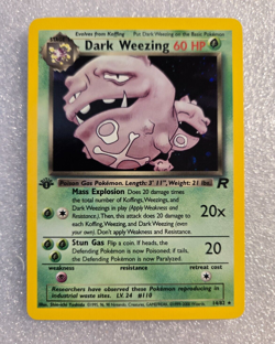 DARK WEEZING Pokemon Card - WOTC - 1st Edition Team Rocket 14/82 HOLO ( MINT ) - Image 1