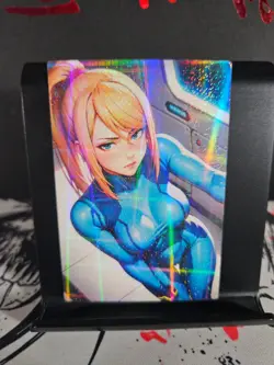 Samus Aran Metroid Prime Art Card Holo Glitter Anime Sexy Waifu CCG - Image 1