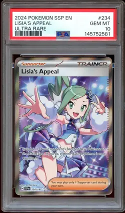 PSA 10 GEM MINT Lisa's Appeal 234/191 FULL ART Surging Sparks Pokemon Card 581 - Image 1