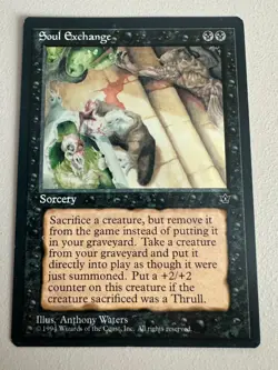 3x Soul Exchange MTG - Fallen Empires - Englisch ©1994 NM bis EX Uncommon - Image 3