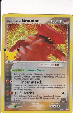 Celebrations Pokemon TCG Team Magma's Groudon 9/95 NM 🔥GRAND CARTEL🔥 - Image 1