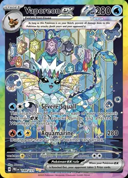 Vaporeon EX hp280 Gold Metal Pokemon Card-Collectible Gift Display！HOT! - Image 1