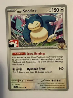 Hop's Snorlax 117/159 Play! Pokemon Prize Pack Series 8 Non-Holo NM - Image 1