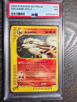 2003 POKEMON SKYRIDGE #H2 ARCANINE HOLO PSA 7 with swirl new cert - Image 1