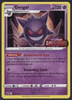 Pokemon Gengar SWSH241 Black Star Promo Lost Origin Prerelease STAMP NM - Image 1