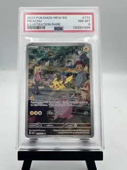 2023 POKEMON MEW EN-151 ILLUSTRATION RARE #173 PIKACHU PSA 8 - Image 1