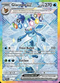 Glaceon EX hp270 Gold Metal Pokemon Card-Collectible Gift Display！HOT! - Image 1