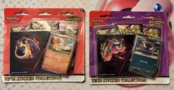🔥👾Pokemon TCG Tech Sticker Collection 2-Pack Bundle Charizard Gengar SEALED - Image 1