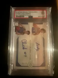 2022 National Treasures Josh Giddey Chet Holmgren RC Rookie DUAL AUTO /99 PSA 9 - Image 1